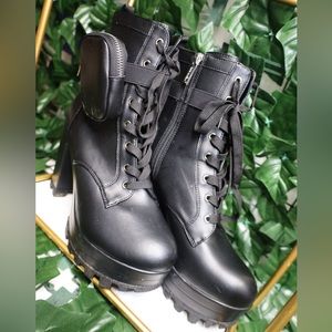 Black combat boots